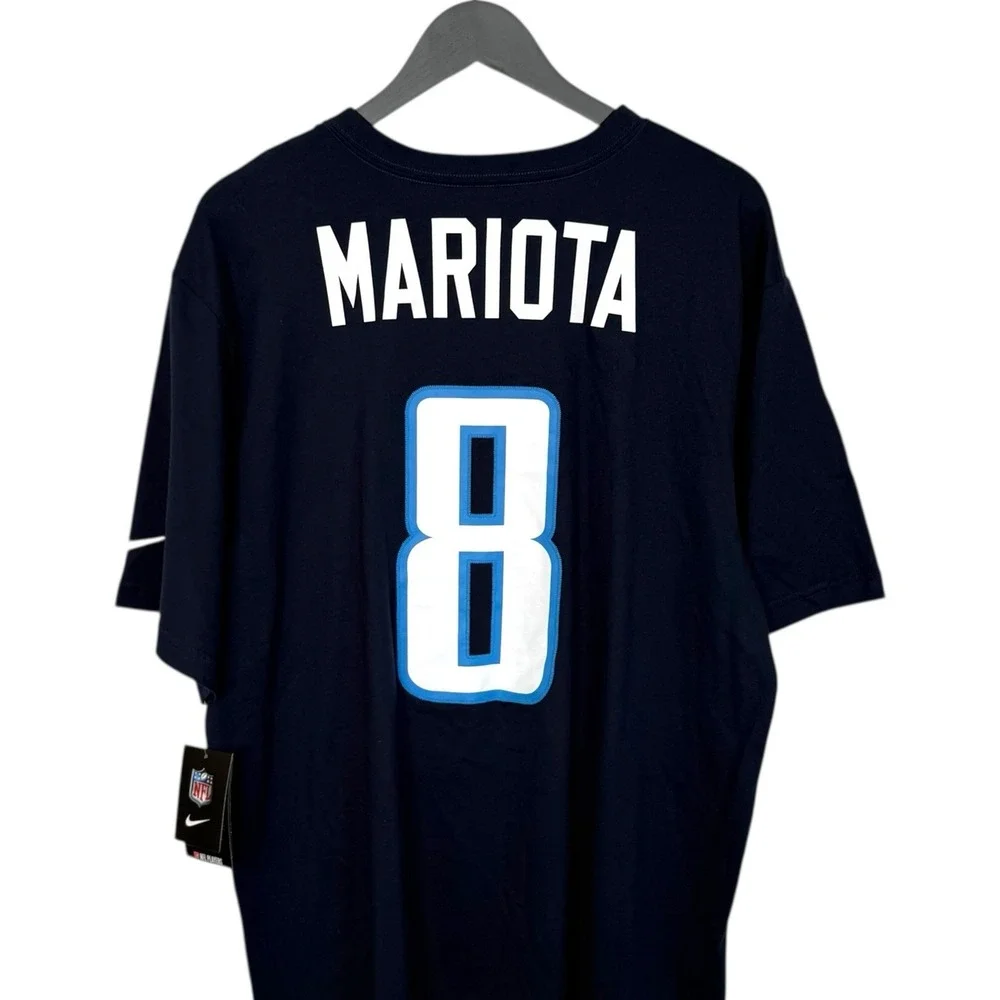 Nike Tennessee Titans Marcus Mariota Shirt Mens XXL Blue Short Sleeve Oregon NEW